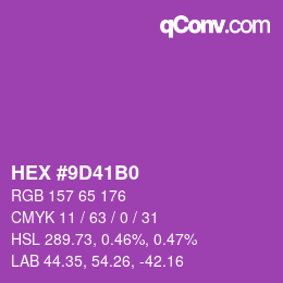 颜色代码: HEX #9D41B0 | qconv.com