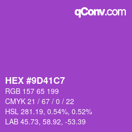Color code: HEX #9D41C7 | qconv.com