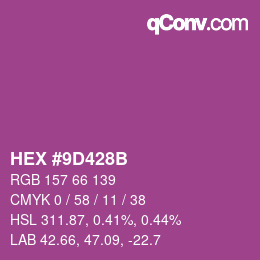Color code: HEX #9D428B | qconv.com