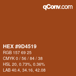 Color code: HEX #9D4519 | qconv.com