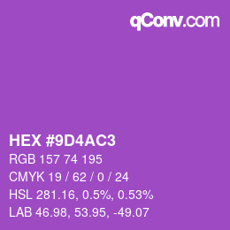 Color code: HEX #9D4AC3 | qconv.com