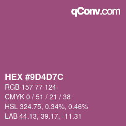 颜色代码: HEX #9D4D7C | qconv.com
