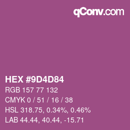 Farbcode: HEX #9D4D84 | qconv.com
