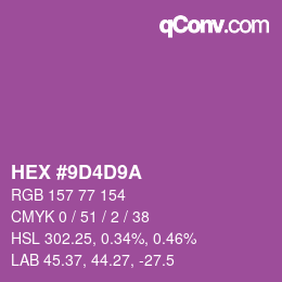 Color code: HEX #9D4D9A | qconv.com