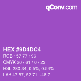 Color code: HEX #9D4DC4 | qconv.com