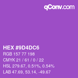 Color code: HEX #9D4DC6 | qconv.com