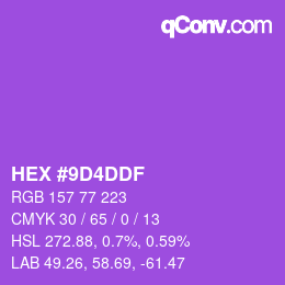 Color code: HEX #9D4DDF | qconv.com