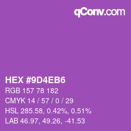 カラーコード: HEX #9D4EB6 | qconv.com