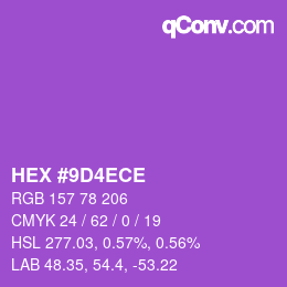カラーコード: HEX #9D4ECE | qconv.com