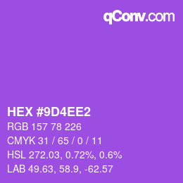 カラーコード: HEX #9D4EE2 | qconv.com