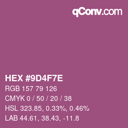 Color code: HEX #9D4F7E | qconv.com