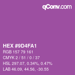 Farbcode: HEX #9D4FA1 | qconv.com