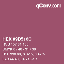 Color code: HEX #9D516C | qconv.com