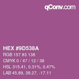 Farbcode: HEX #9D538A | qconv.com