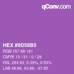 Color code: HEX #9D58B5 | qconv.com