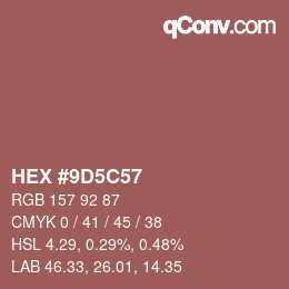 Farbcode: HEX #9D5C57 | qconv.com