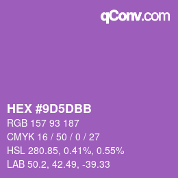 カラーコード: HEX #9D5DBB | qconv.com