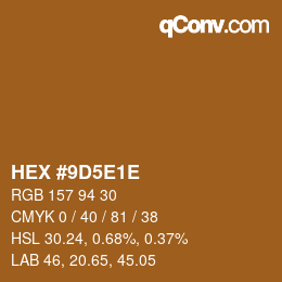 Color code: HEX #9D5E1E | qconv.com