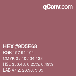 Color code: HEX #9D5E68 | qconv.com