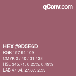 Color code: HEX #9D5E6D | qconv.com