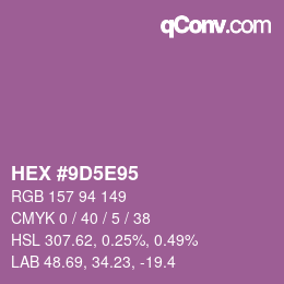 Color code: HEX #9D5E95 | qconv.com