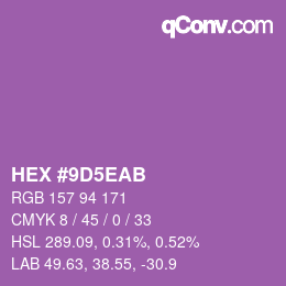 Color code: HEX #9D5EAB | qconv.com