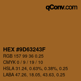 カラーコード: HEX #9D63243F | qconv.com
