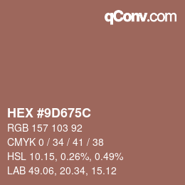 Farbcode: HEX #9D675C | qconv.com