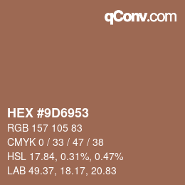 Color code: HEX #9D6953 | qconv.com