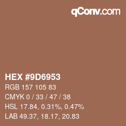 Código de color: HEX #9D6953 | qconv.com