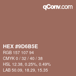 Código de color: HEX #9D6B5E | qconv.com