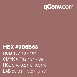 Farbcode: HEX #9D6B68 | qconv.com