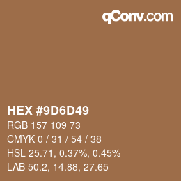 Código de color: HEX #9D6D49 | qconv.com