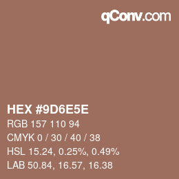 Farbcode: HEX #9D6E5E | qconv.com