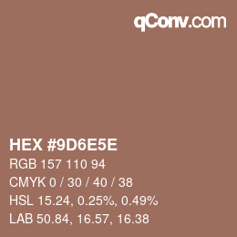 Color code: HEX #9D6E5E | qconv.com