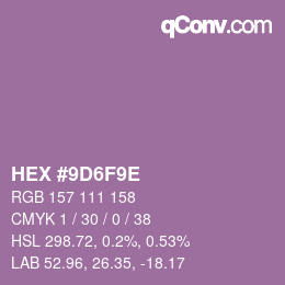 カラーコード: HEX #9D6F9E | qconv.com