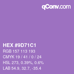 颜色代码: HEX #9D71C1 | qconv.com