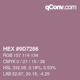 Código de color: HEX #9D7286 | qconv.com