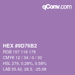 Código de color: HEX #9D76B2 | qconv.com
