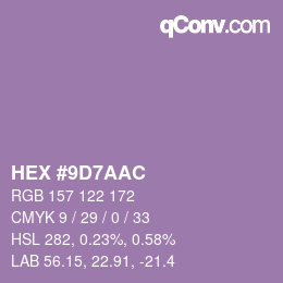 Farbcode: HEX #9D7AAC | qconv.com