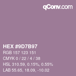 颜色代码: HEX #9D7B97 | qconv.com