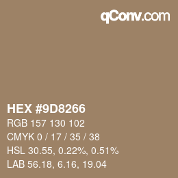 Color code: HEX #9D8266 | qconv.com