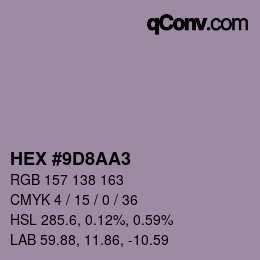 Color code: HEX #9D8AA3 | qconv.com