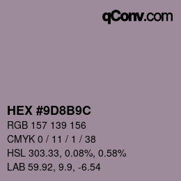 颜色代码: HEX #9D8B9C | qconv.com