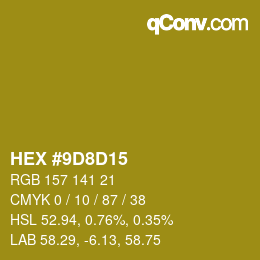 Color code: HEX #9D8D15 | qconv.com