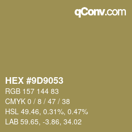 Color code: HEX #9D9053 | qconv.com