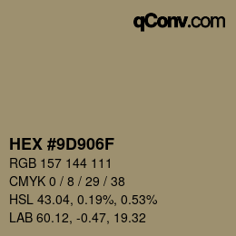 Color code: HEX #9D906F | qconv.com
