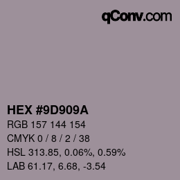 Color code: HEX #9D909A | qconv.com