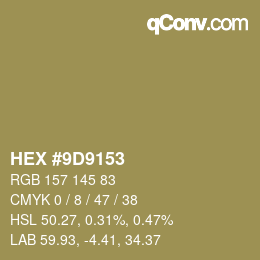 Color code: HEX #9D9153 | qconv.com