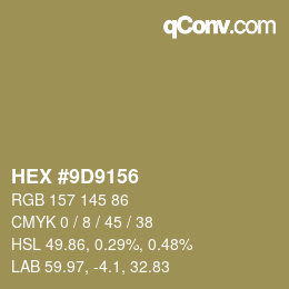 Color code: HEX #9D9156 | qconv.com